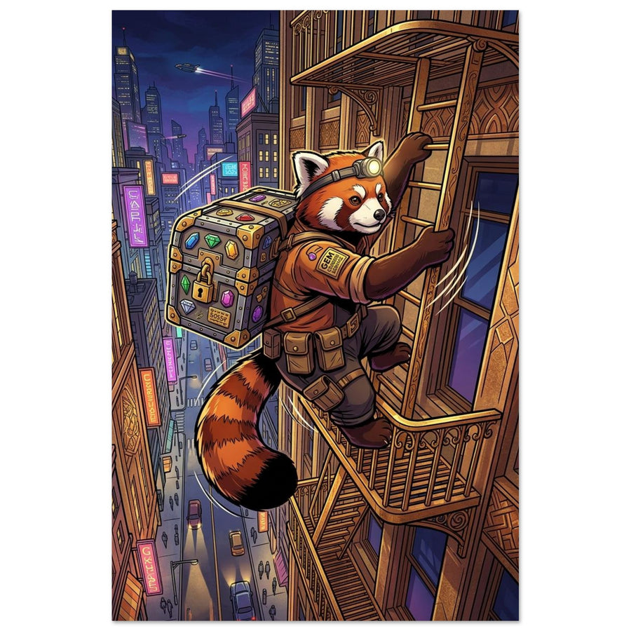Red Panda Night Jewel Courier | Foam 50×75 cm (20×30 in) – Portrait — product image 1