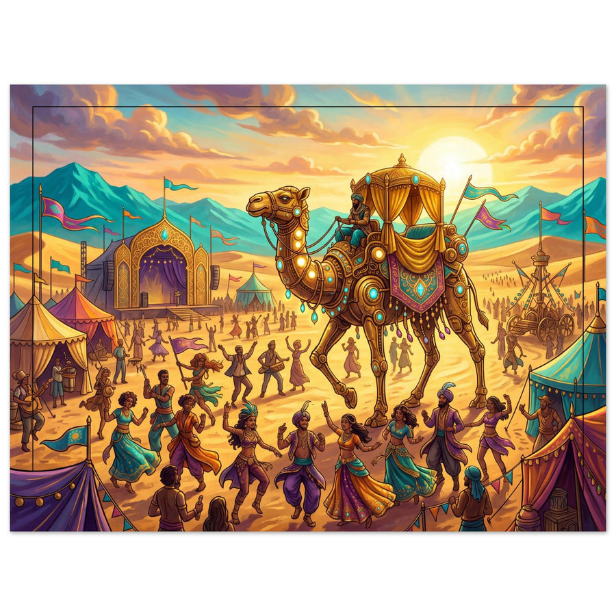 Mechanical Camel Festival – Desert Gold Celebration | Foam 60×80 cm (24×32 in) – Landscape — product image 1