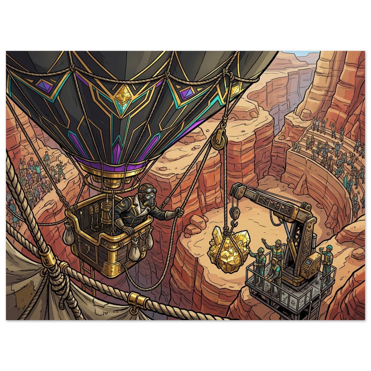 Gemstone-Cutter Airship Auction | Foam 60×80 cm (24×32 in) – Landscape — product image 1