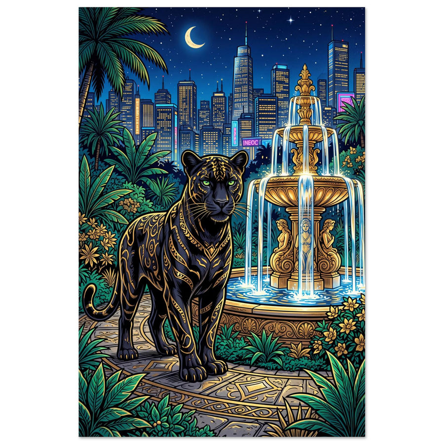 Black Panther Fountain | Foam 50×75 cm (20×30 in) – Portrait — product image 1