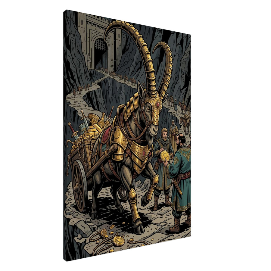 Armored Ibex Mountain Toll Collector | Canvas 70×100 cm (28×40 in) – Portrait — Canvas Wall Art — product image 1