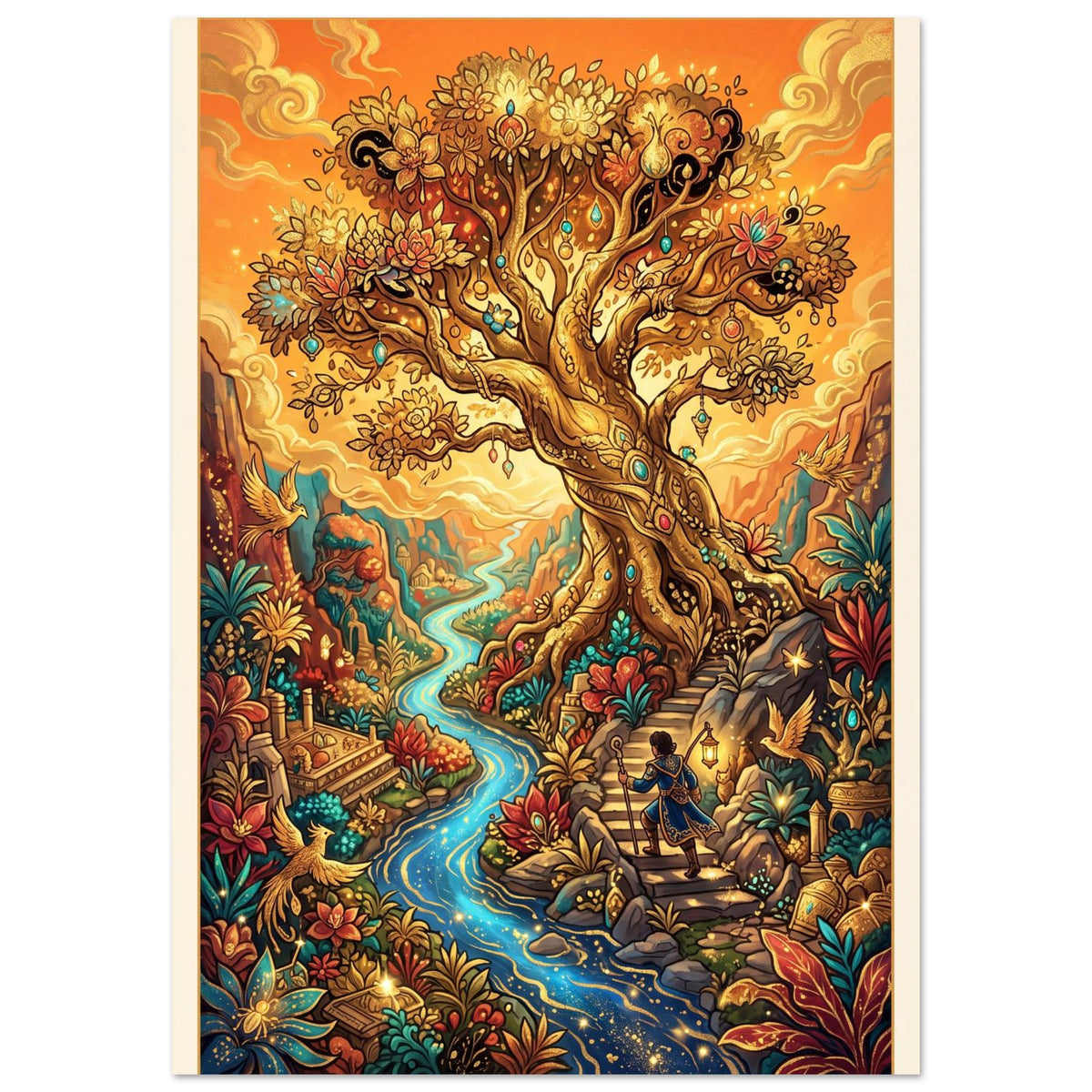 Mythic Treasure Garden | Premium Matte Poster A0 (84.1×118.9 cm / 33.1×46.8 in) – Portrait — product image 1