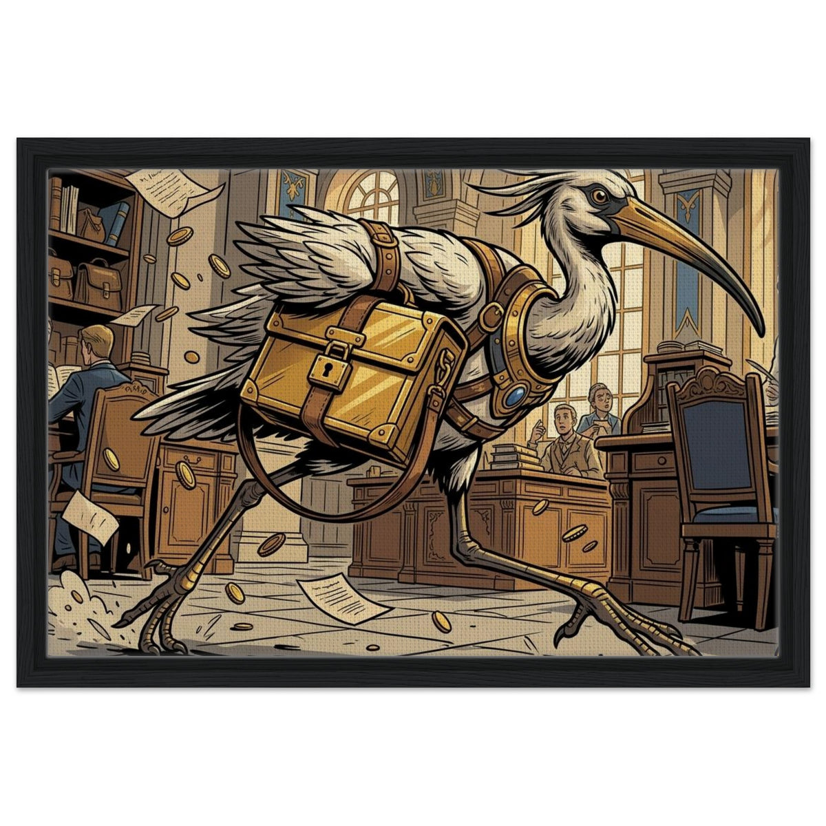 Ibis Treasury Messenger | Framed Canvas 40×60 cm (16×24 in) – Landscape — product image 1