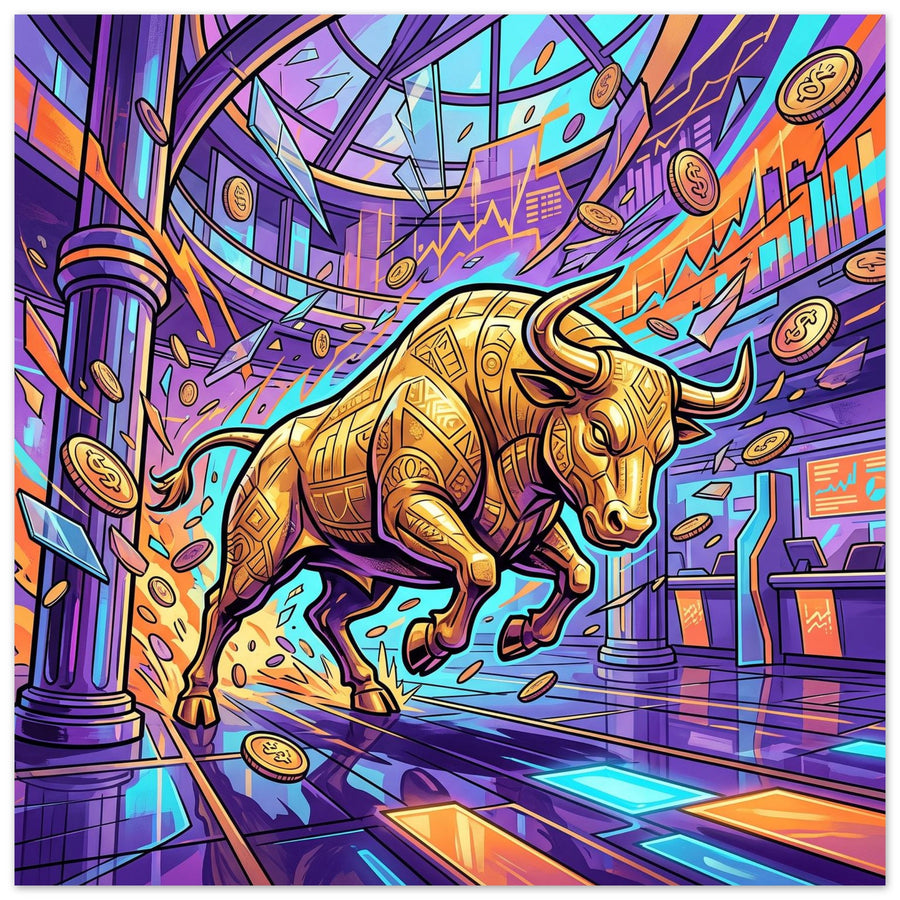 Golden Bull | Foam 50×50 cm (20×20 in) – Square — product image 1