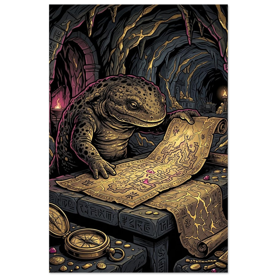 Salamander Treasure Cartographer | Foam 50×75 cm (20×30 in) – Portrait — product image 1