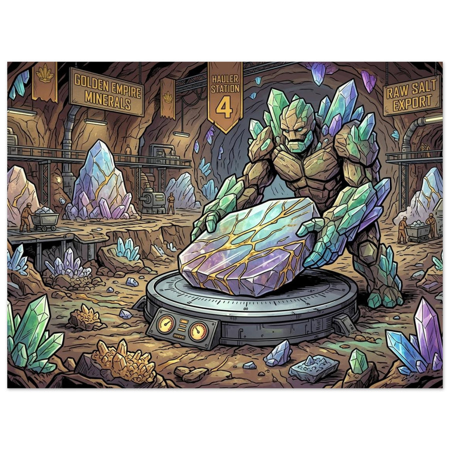 Crystal Golem Mineral Exchange Hauler | Foam 60×80 cm (24×32 in) – Landscape — product image 1