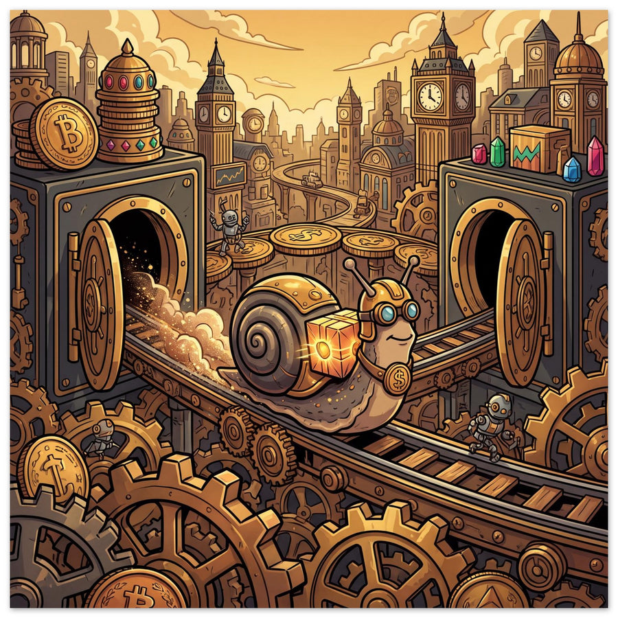 Golden Stock Exchange Owl | Foam 60×60 cm (24×24 in) – Square — product image 1