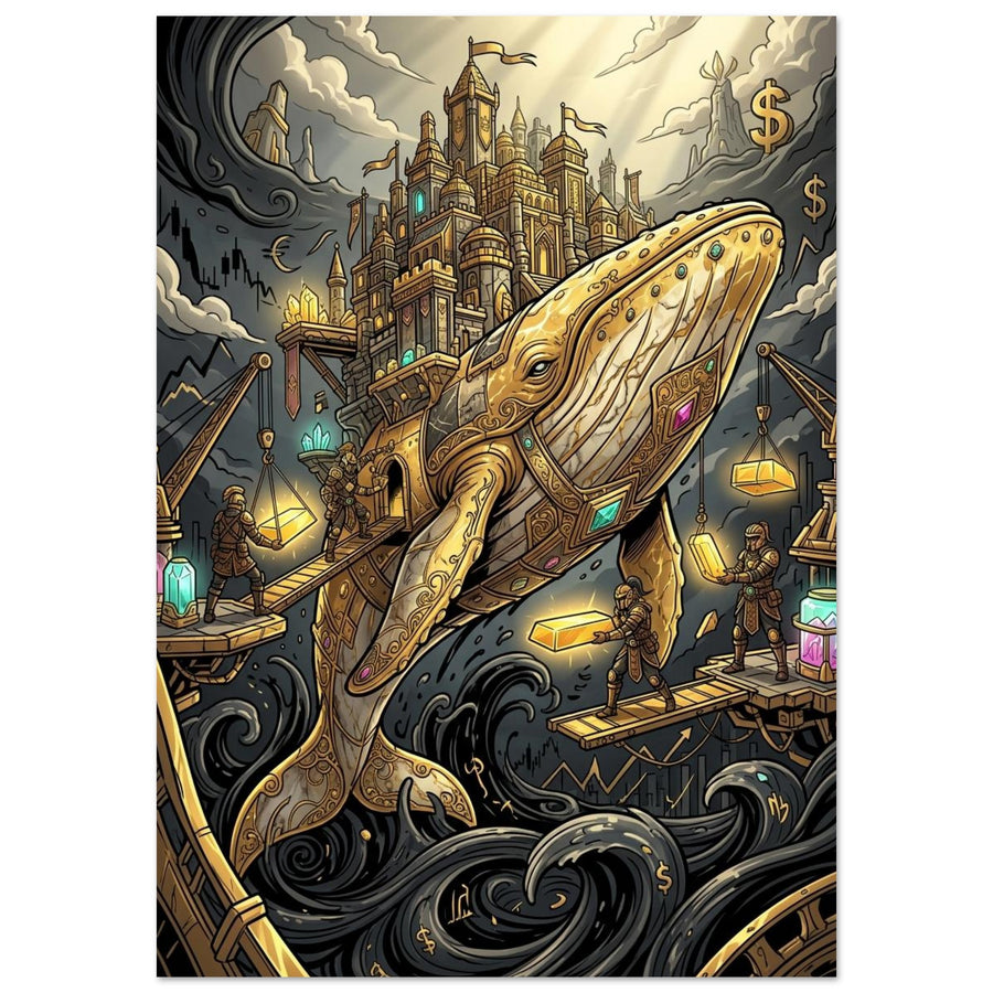 Golden Whale Sovereign Financial City | Premium Matte Poster A0 (84.1×118.9 cm / 33.1×46.8 in) – Portrait — product image 1