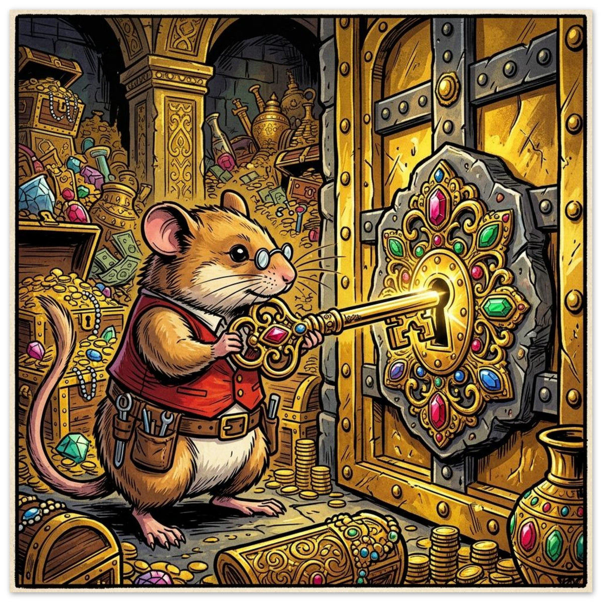 Dormouse Treasury Locksmith | Foam 20×20 cm (8×8 in) – Square — product image 1
