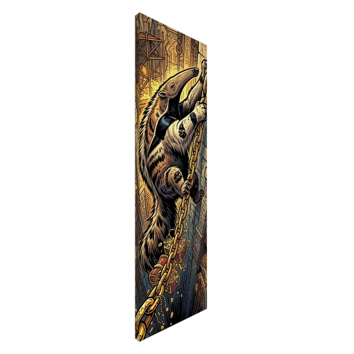 Giant Anteater Narrow-Tower Treasure Climber | Canvas 30×100 cm (12×40 in) – Portrait — product image 1