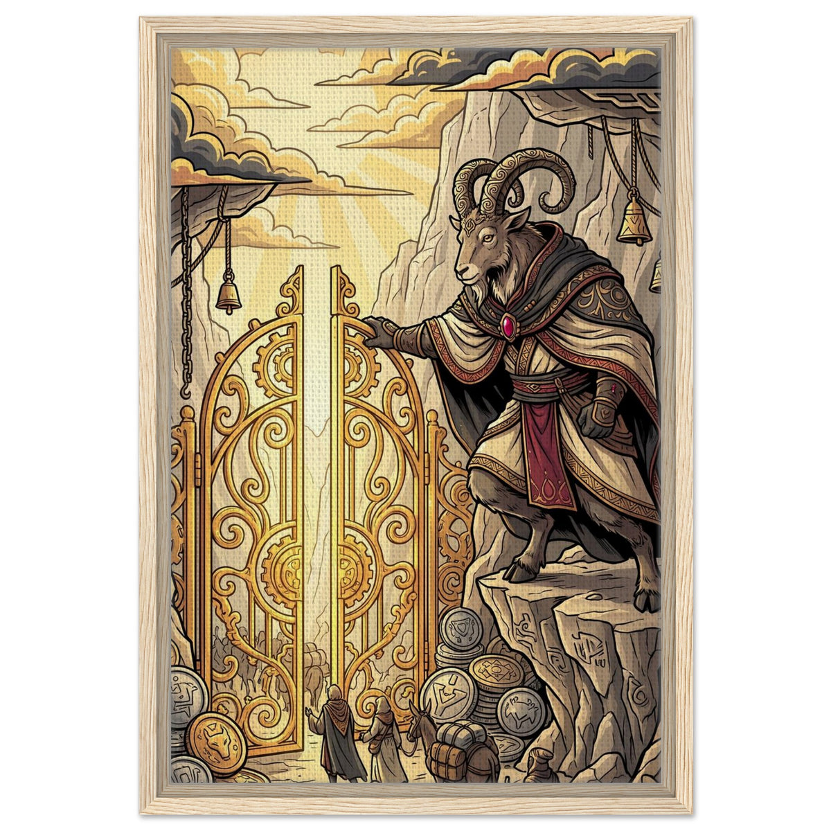The Gate to the Golden Realm – Framed Canvas 40×60 cm (15.7×23.6 in) – Portrait — product image 1