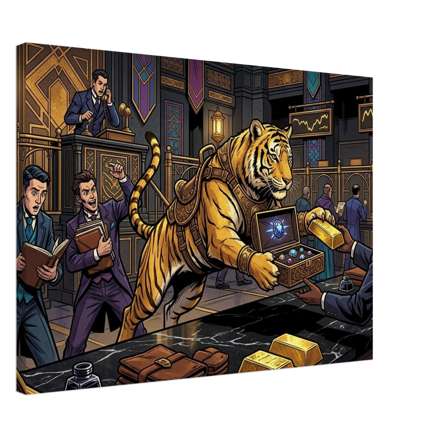 Golden Tiger Jewel Trader | Canvas 50×70 cm (20×28 in) – Landscape — product image 1