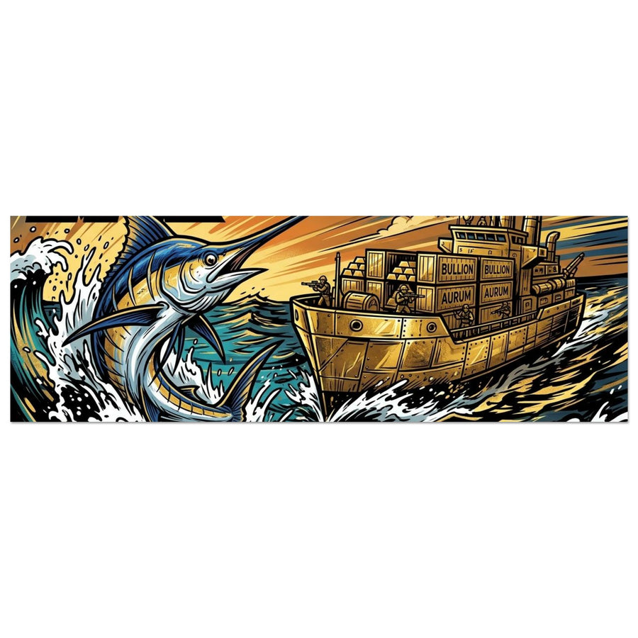 Marlin Bullion Escort | Aluminium 30×90 cm (12×36 in) – Landscape — Aluminium Wall Art — product image 1