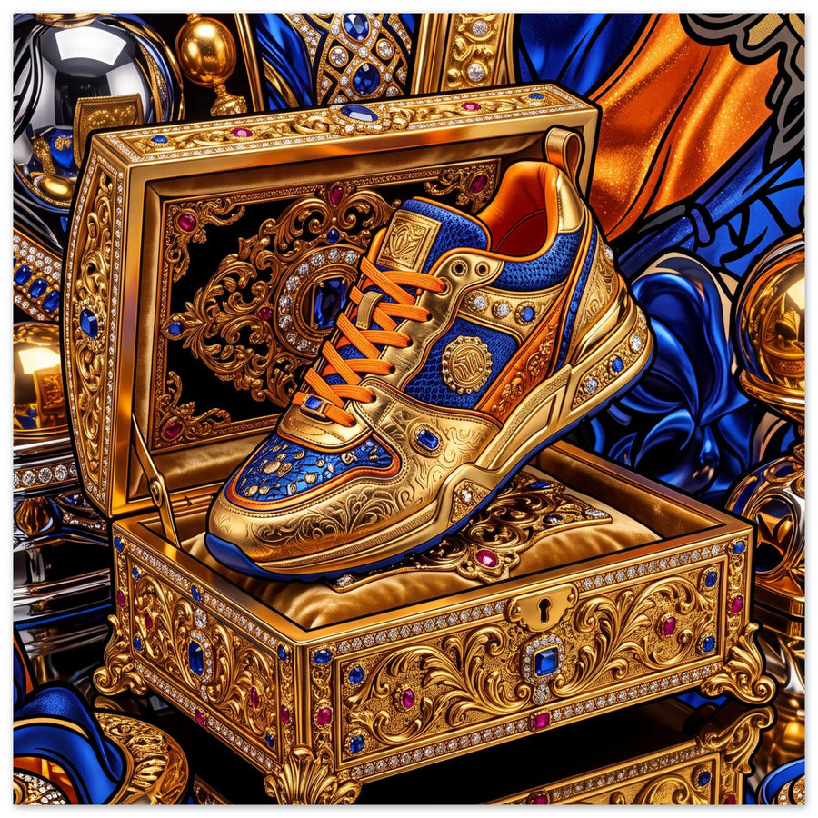 Golden Sneaker Jewel Box | Foam 20×20 cm (8×8 in) – Square — product image 1
