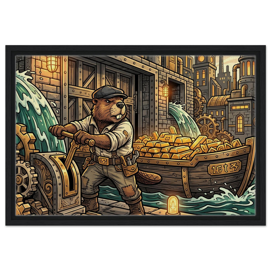 Golden Fox Auctioneer | Framed Canvas 40×60 cm (16×24 in) – Landscape — product image 1