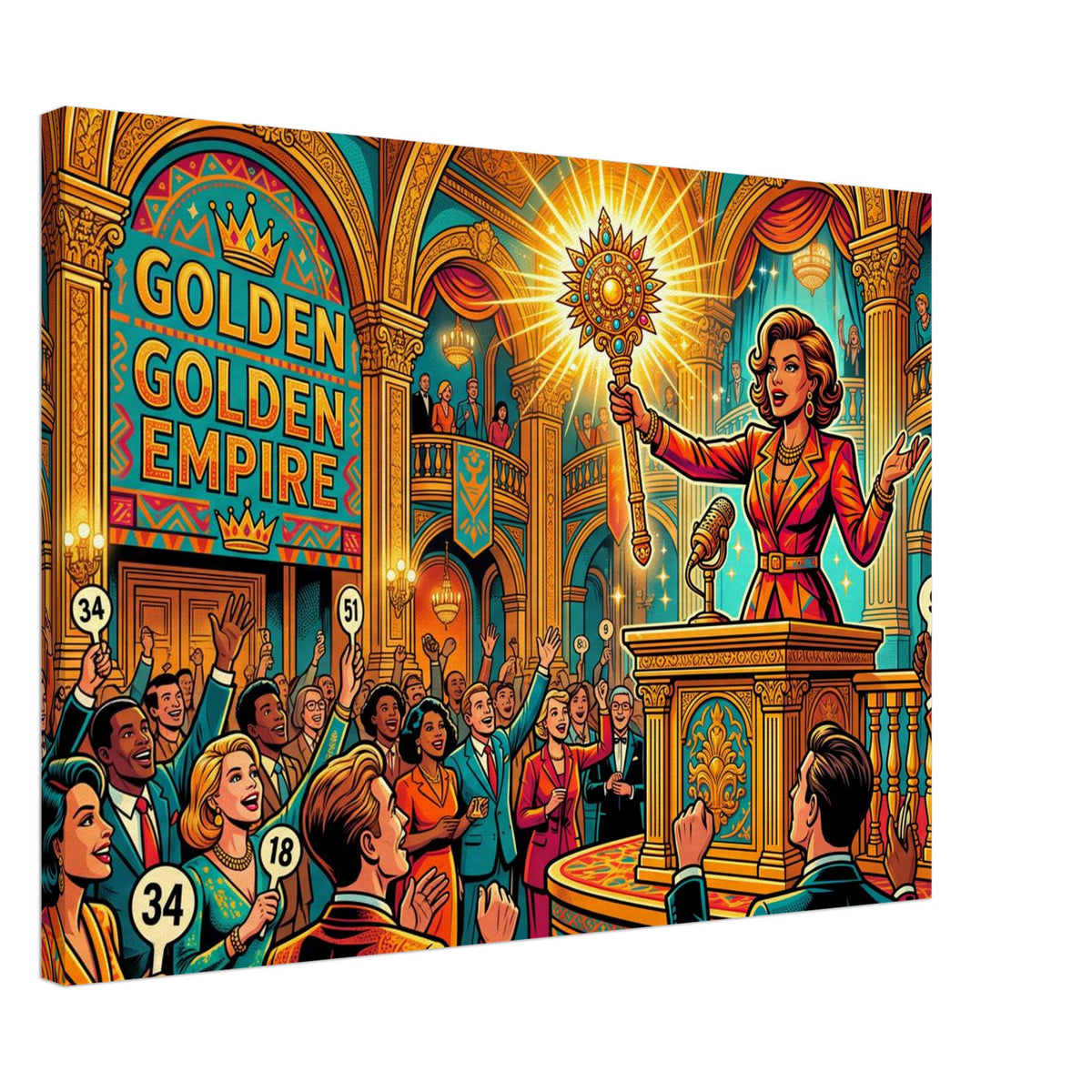 Golden Fox Auctioneer | Canvas 50×70 cm (20×28 in) – Landscape — product image 1
