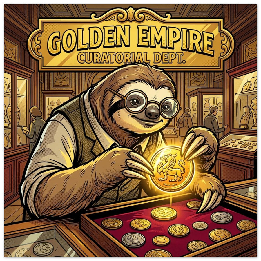 Sloth Antique Coin Curator | Foam 40×40 cm (16×16 in) – Square — product image 1