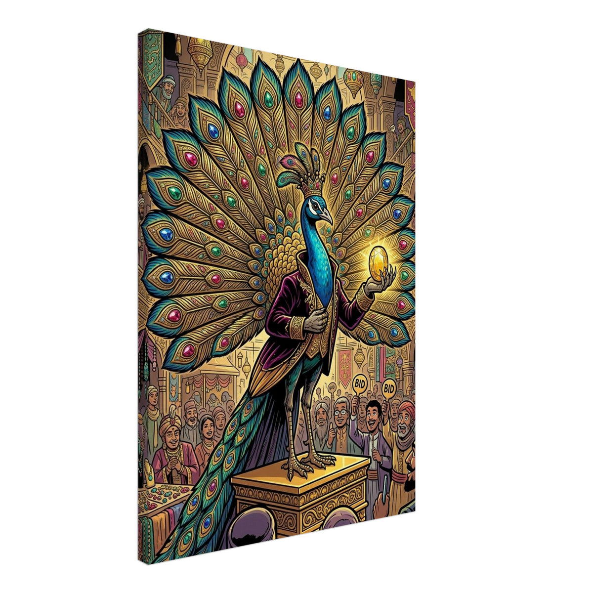 Peacock Elite Jewel-Market Herald | Canvas 50×70 cm (20×28 in) – Portrait — product image 1