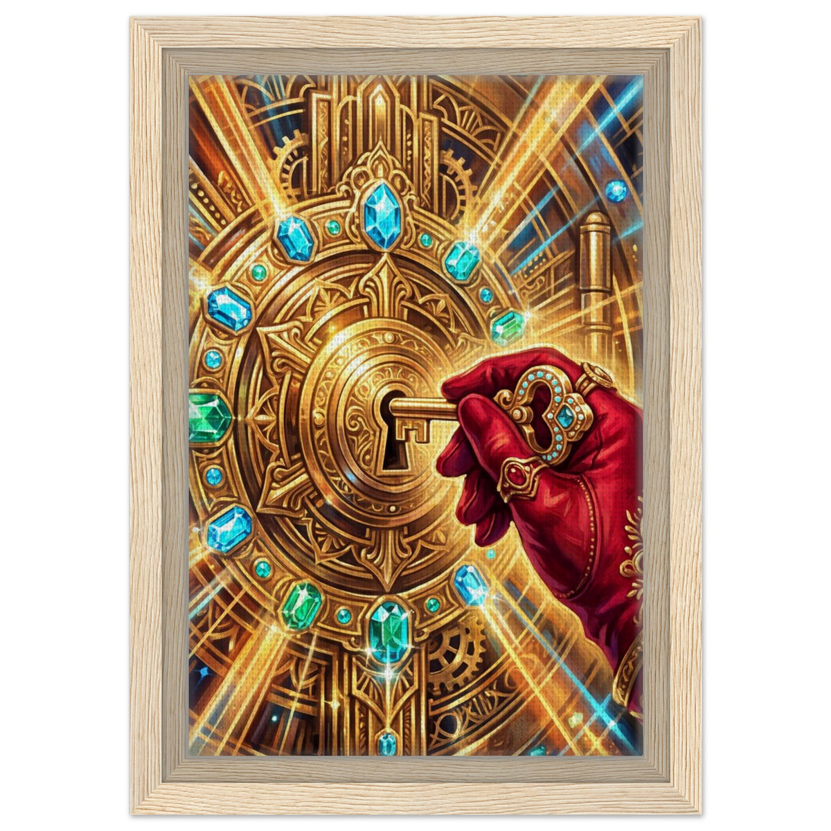 Golden Vault Opening | Framed Canvas 20×30 cm (8×12 in) – Portrait — product image 1