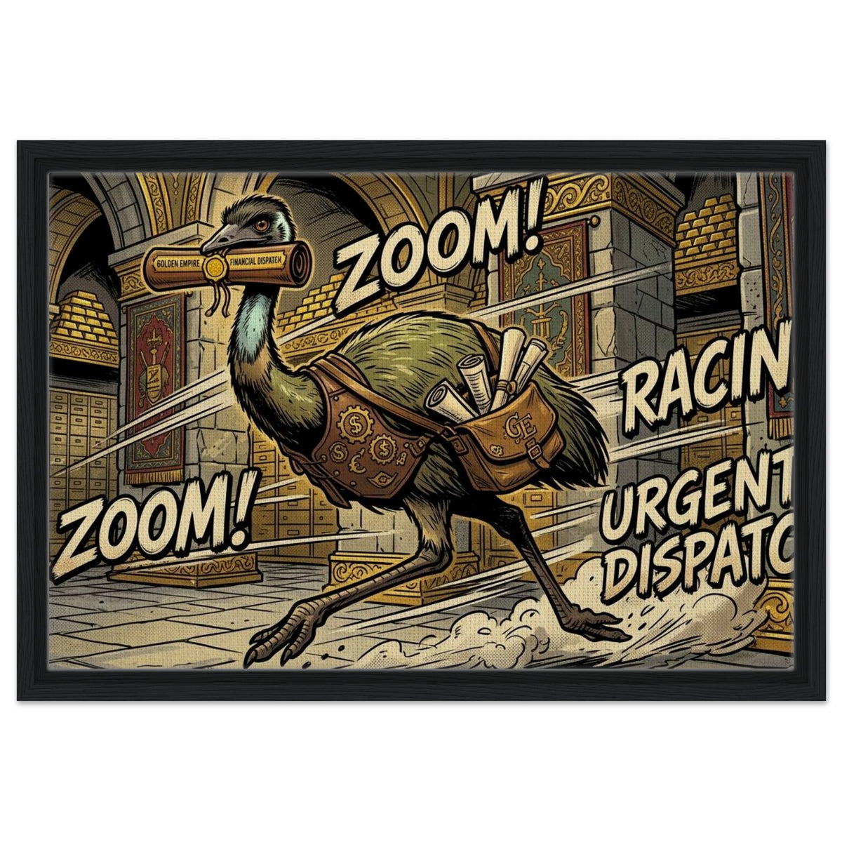 Emu Financial Dispatch Rider | Framed Canvas 40×60 cm (16×24 in) – Landscape — product image 1