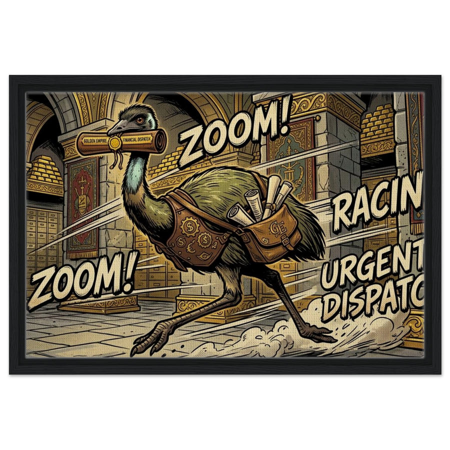 Emu Financial Dispatch Rider | Framed Canvas 40×60 cm (16×24 in) – Landscape — product image 1