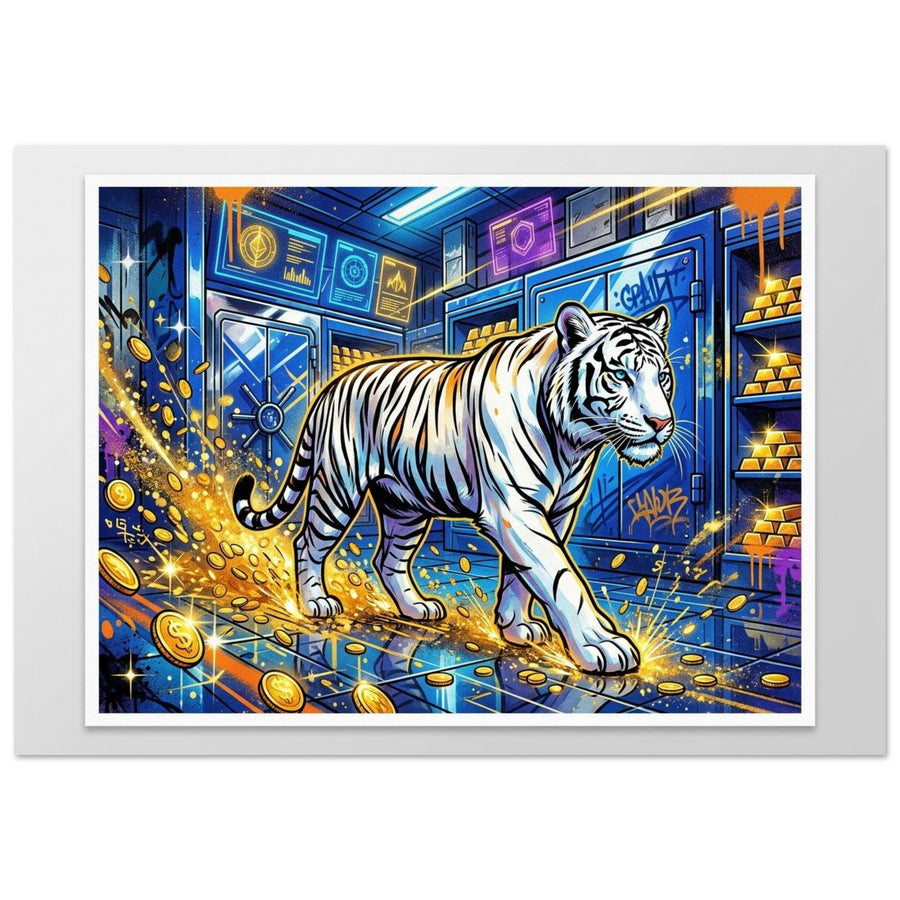 Chrome Tiger Treasury | Aluminium 70×100 cm (28×40 in) – Landscape — product image 1