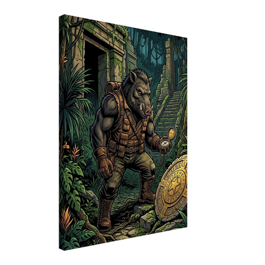 Peccary Jungle Treasure Surveyor | Canvas 45×60 cm (18×24 in) – Portrait — product image 1