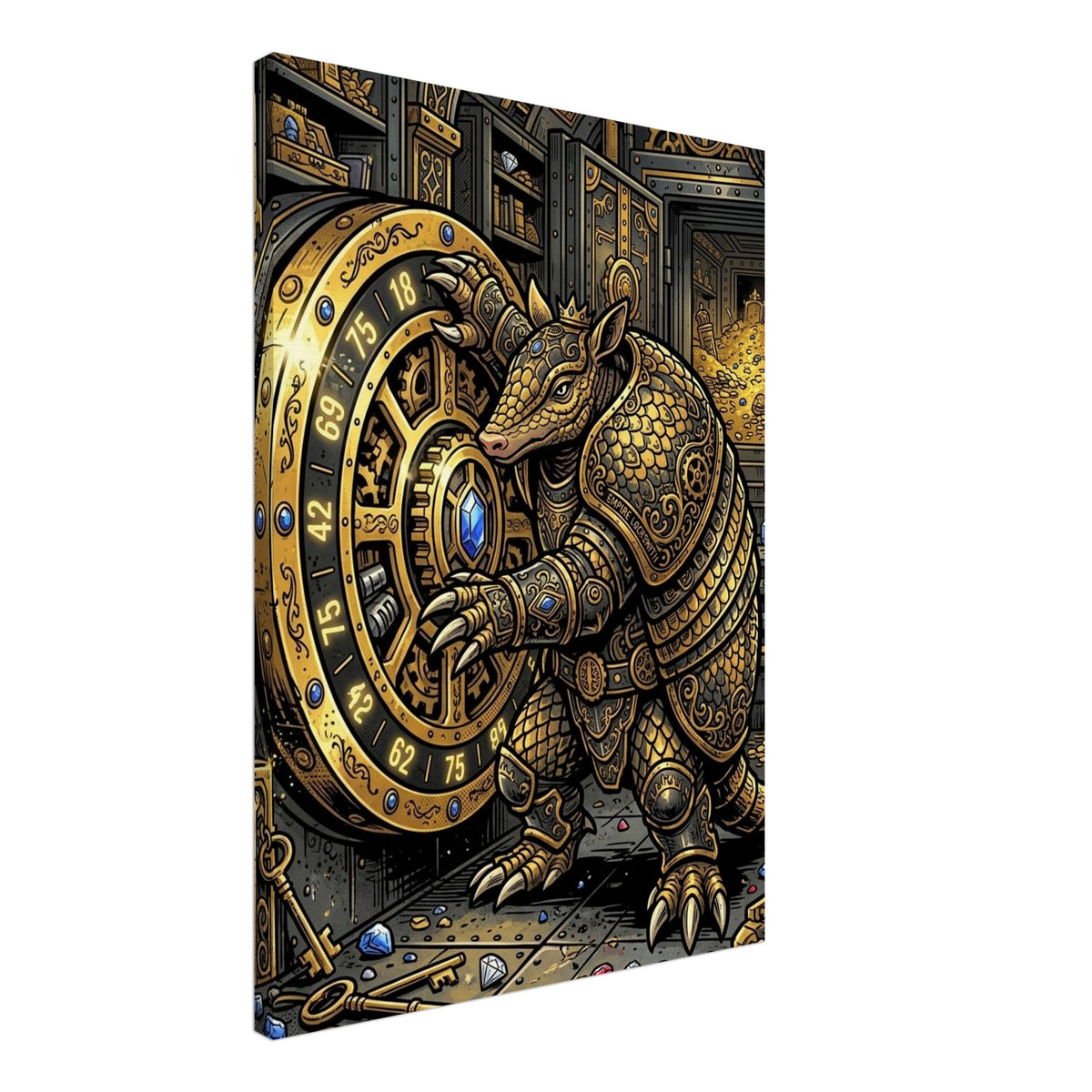 Armadillo Jewelry Vault Locksmith | Canvas 50×70 cm (20×28 in) – Portrait — product image 1