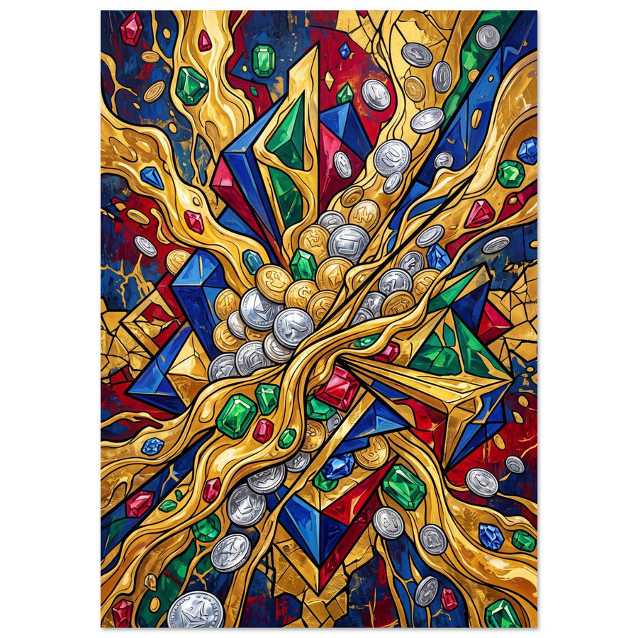 Abstract Gold Flow | Premium Matte Poster A0 (84.1×118.9 cm / 33.1×46.8 in) – Portrait — product image 1