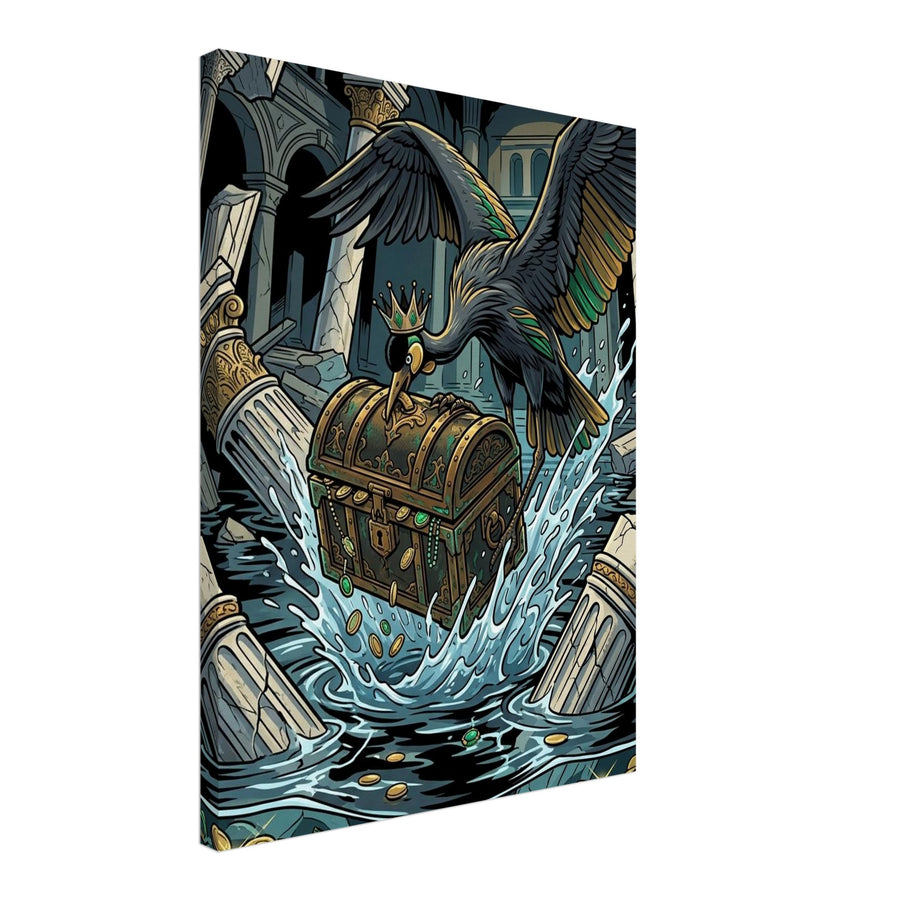 Crowned Crane Flooded Bank Treasure Recovery | Canvas 45×60 cm (18×24 in) – Portrait — Canvas Wall Art — product image 1