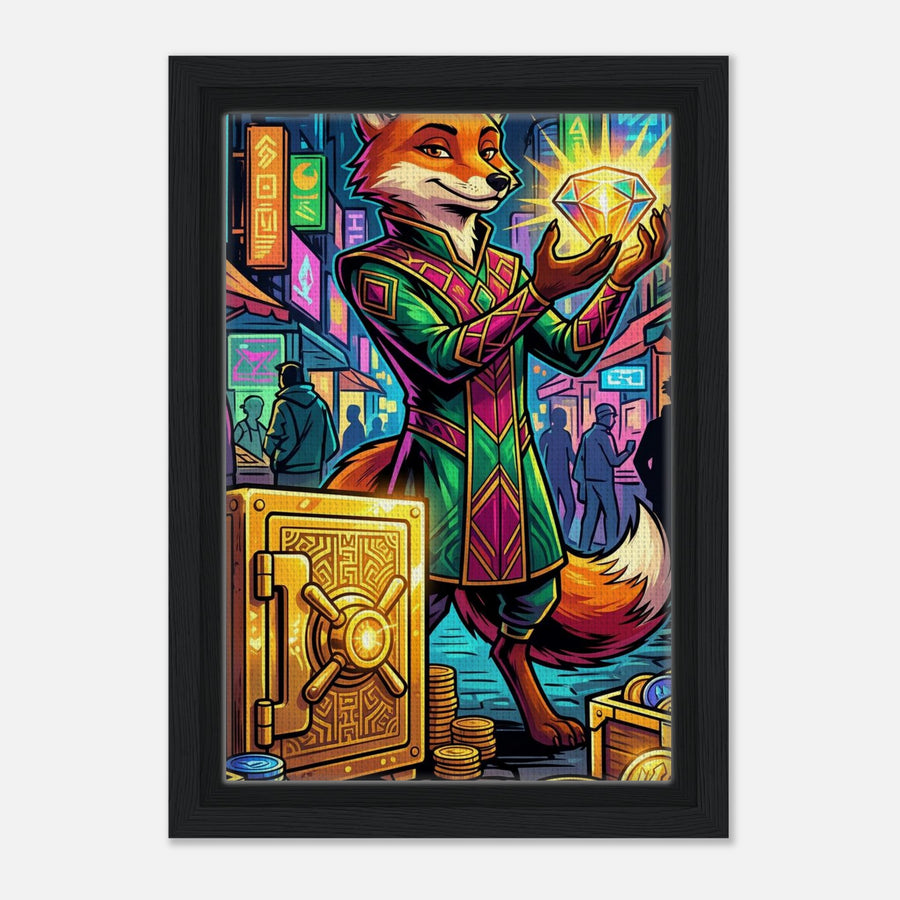 Golden Fox Broker | Framed Canvas 20×30 cm (8×12 in) – Portrait — product image 1