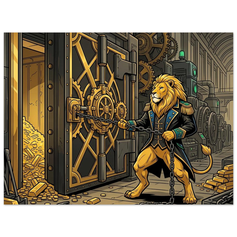 Golden Lion Financial Commander | Foam 60×80 cm (24×32 in) – Landscape — Foam Wall Art — product image 1