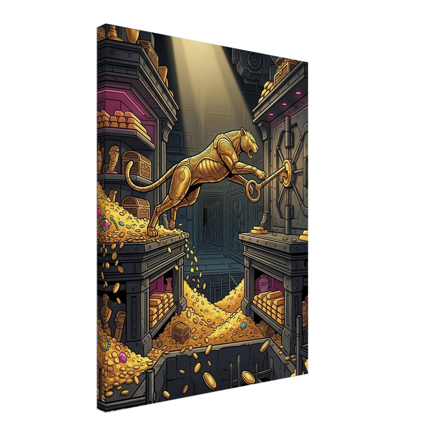 Golden Panther Vault-Breaker | Canvas 45×60 cm (18×24 in) – Portrait — Canvas Wall Art — product image 1