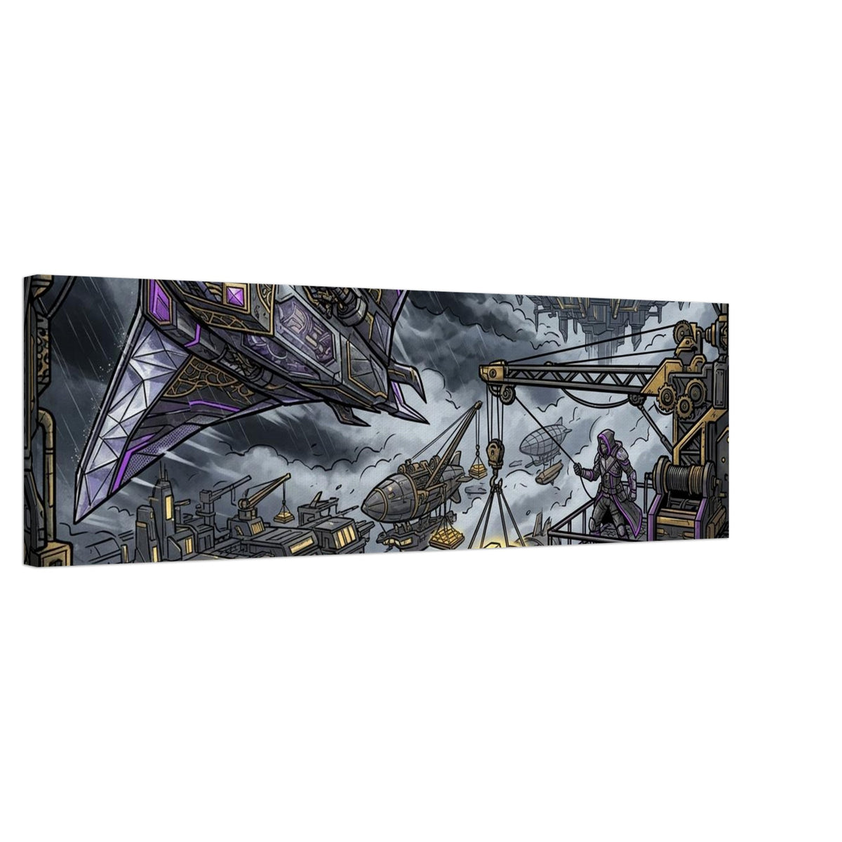 Crystalline Manta Bullion Exchange Airship | Canvas Extra-Wide – Landscape — product image 1
