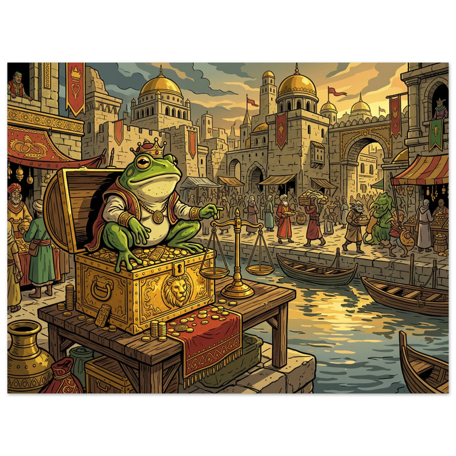 Bullfrog Swamp Trade Banker | Foam 60×80 cm (24×32 in) – Landscape — Foam Wall Art — product image 1