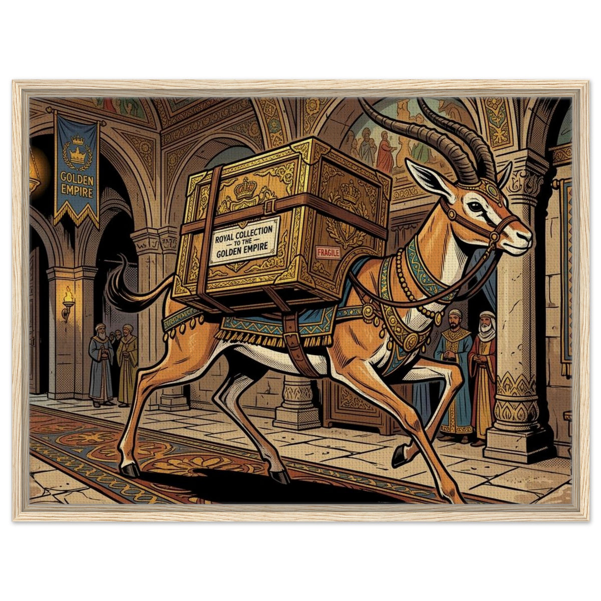 Gazelle Royal Art Courier | Framed Canvas 60×80 cm (24×32 in) – Landscape — Framed Canvas Wall Art — product image 1